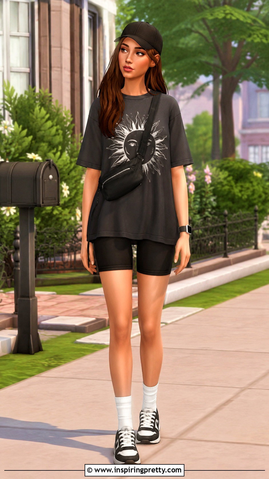 Sims Oversized T Shirt and Biker Shorts Outfit - 20 the sims resource sims 4 clothing tops outfit ideas