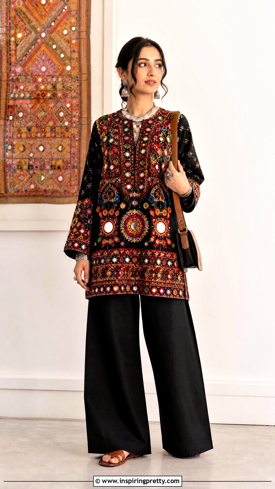 Sindhi Embroidered Top With Wide Pants - 50 traditional tops for women