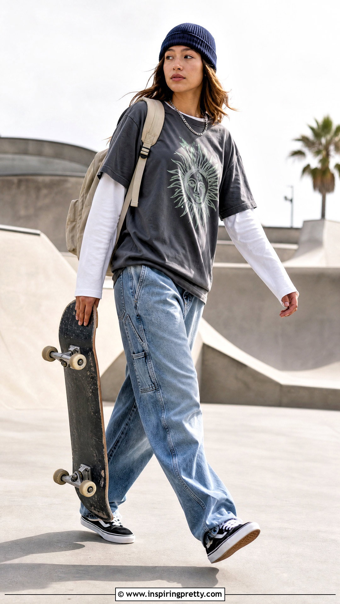 Skater Layered Long Sleeve Top Outfit - 50 long sleeve tops aesthetics