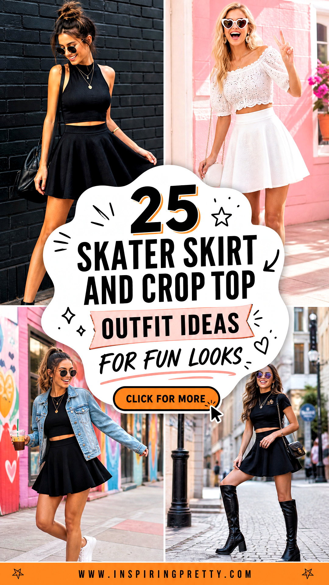 25 Skater Skirt and Crop Top Outfit Ideas for Fun Looks - 25 Skater Skirt and Crop Top Outfit Ideas for Fun Looks