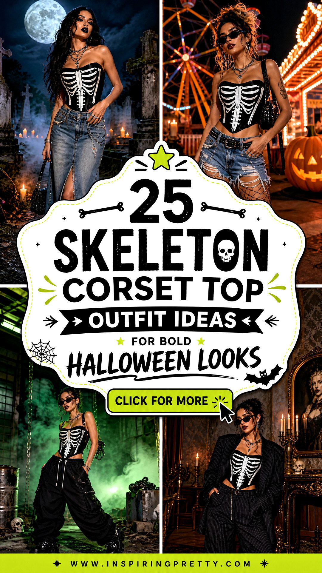 25 Skeleton Corset Top Outfit Ideas for Bold Halloween Looks - 25 Skeleton Corset Top Outfit Ideas for Bold Halloween Looks