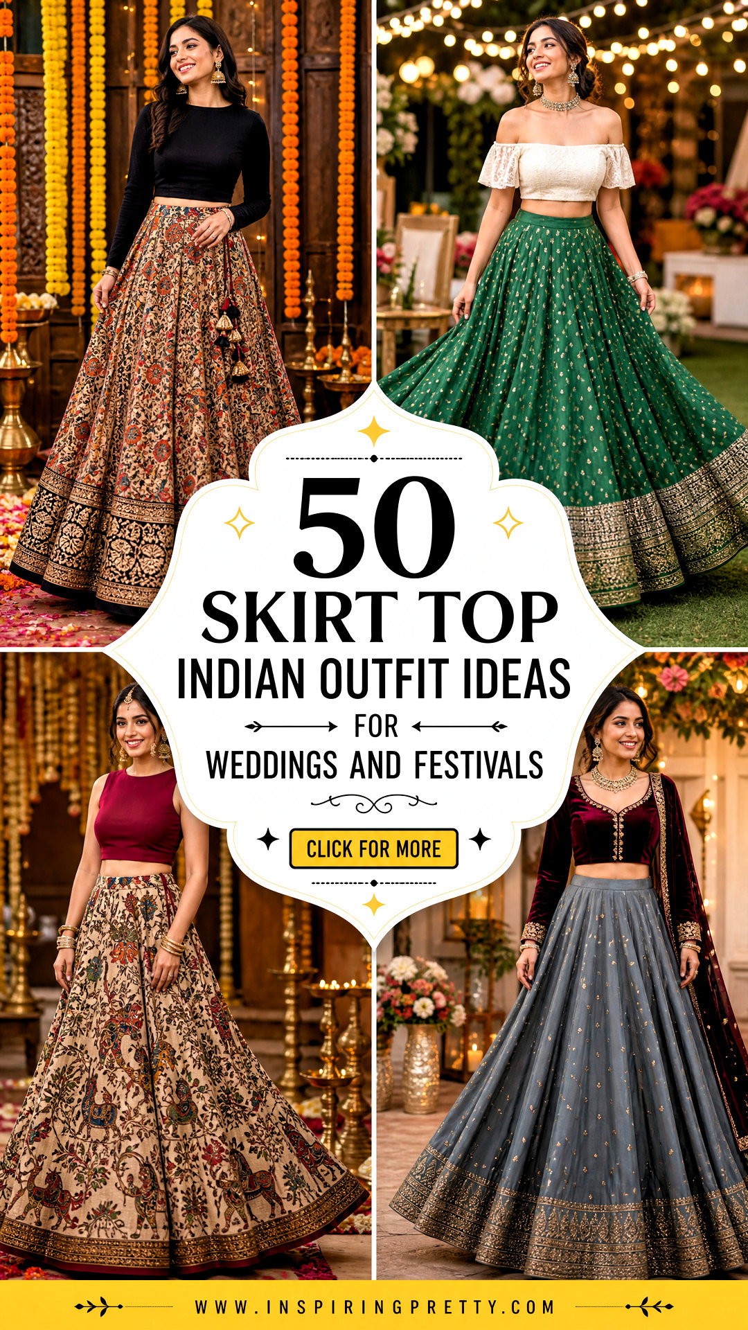 50 Skirt Top Indian Outfit Ideas for Weddings and Festivals - 50 Skirt Top Indian Outfit Ideas for Weddings and Festivals
