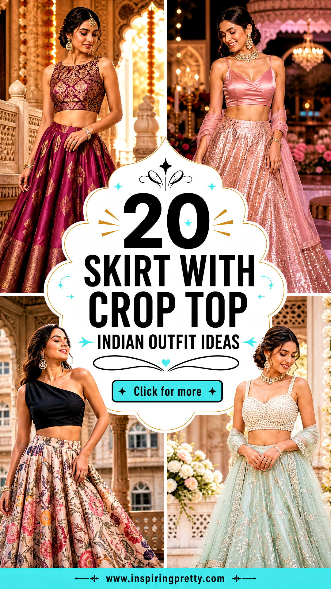 20 Skirt With Crop Top Indian Outfit Ideas for Wedding Guests - 20 Skirt With Crop Top Indian Outfit Ideas for Wedding Guests