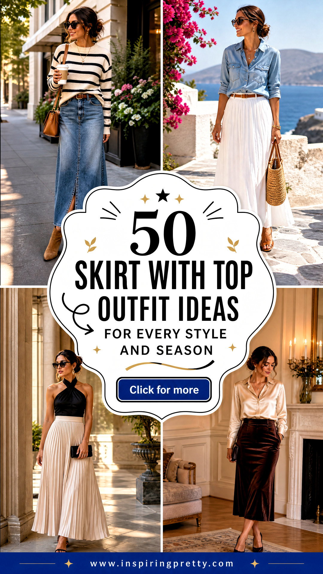50 Skirt With Top Outfit Ideas for Every Style and Season - 50 Skirt With Top Outfit Ideas for Every Style and Season