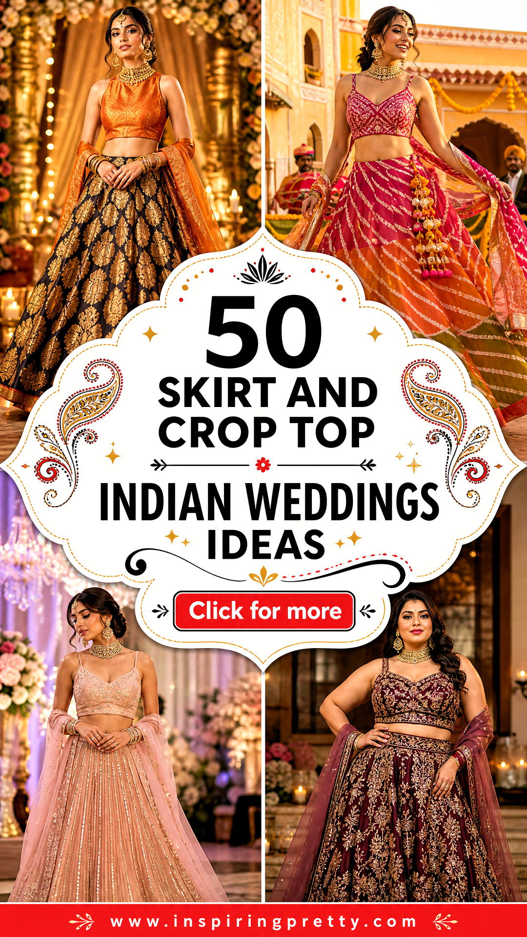 50 Skirt and Crop Top Indian Weddings Ideas for Modern Brides - 50 Skirt and Crop Top Indian Weddings Ideas for Modern Brides