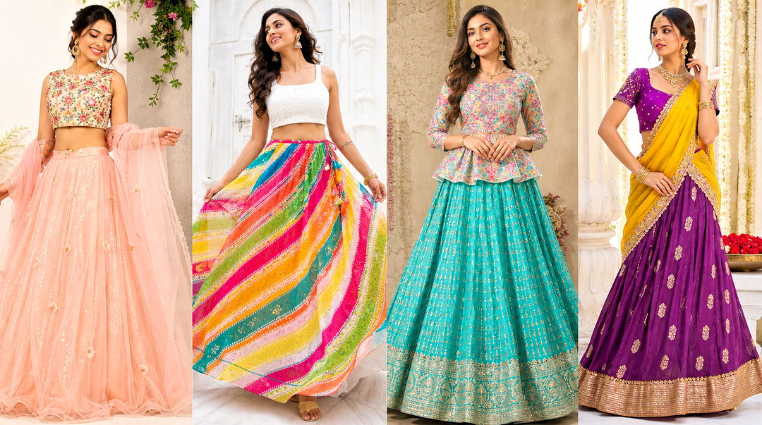 50 Skirt and Top Indian Outfits for Weddings and Festivals