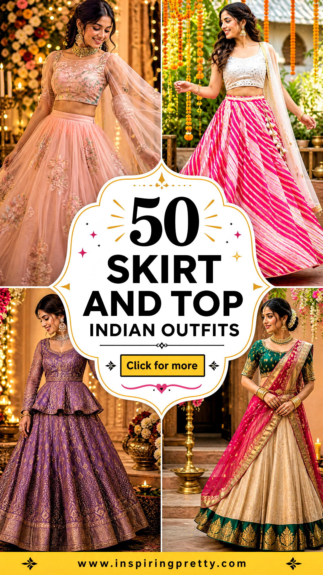 50 Skirt and Top Indian Outfits for Weddings and Festivals - 50 Skirt and Top Indian Outfits for Weddings and Festivals