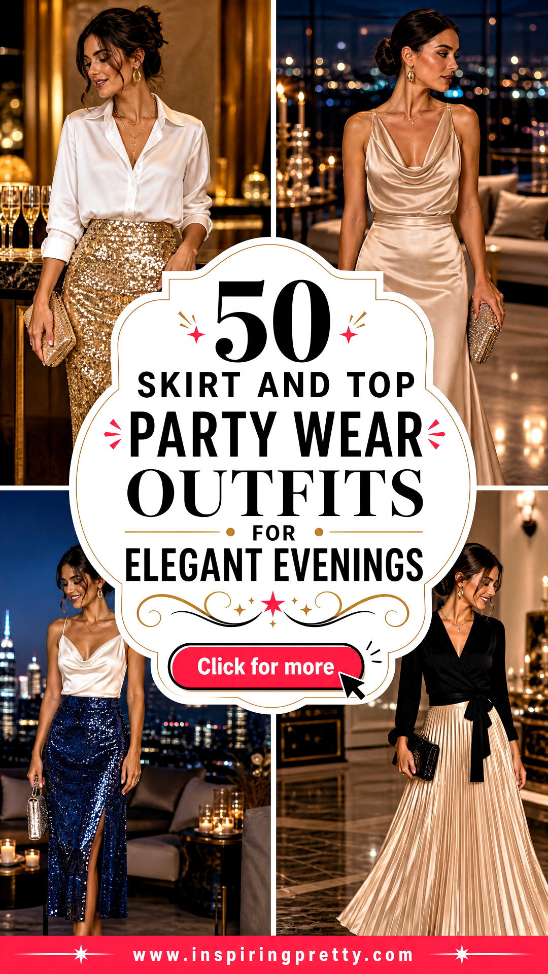 50 Skirt and Top Party Wear Outfits for Elegant Evenings - 50 Skirt and Top Party Wear Outfits for Elegant Evenings