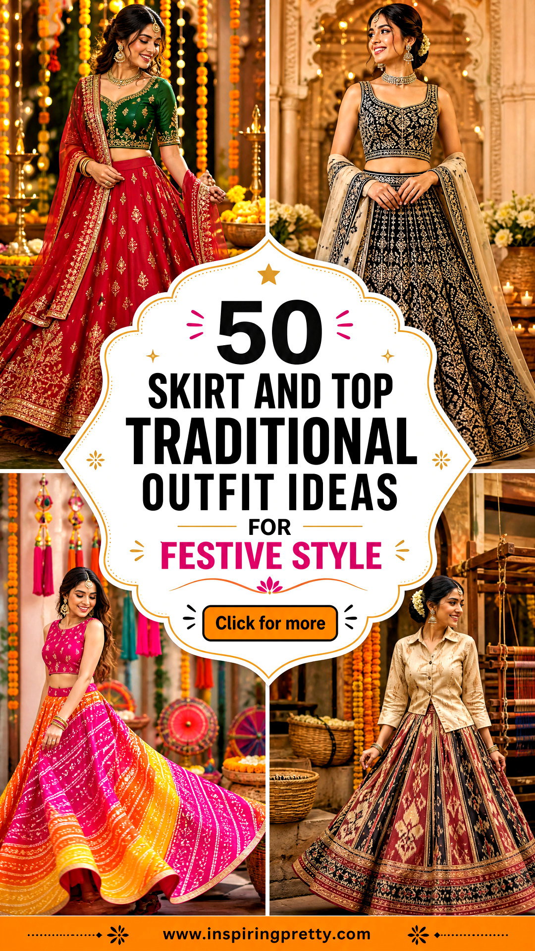 50 Skirt and Top Traditional Outfit Ideas for Festive Style - 50 Skirt and Top Traditional Outfit Ideas for Festive Style
