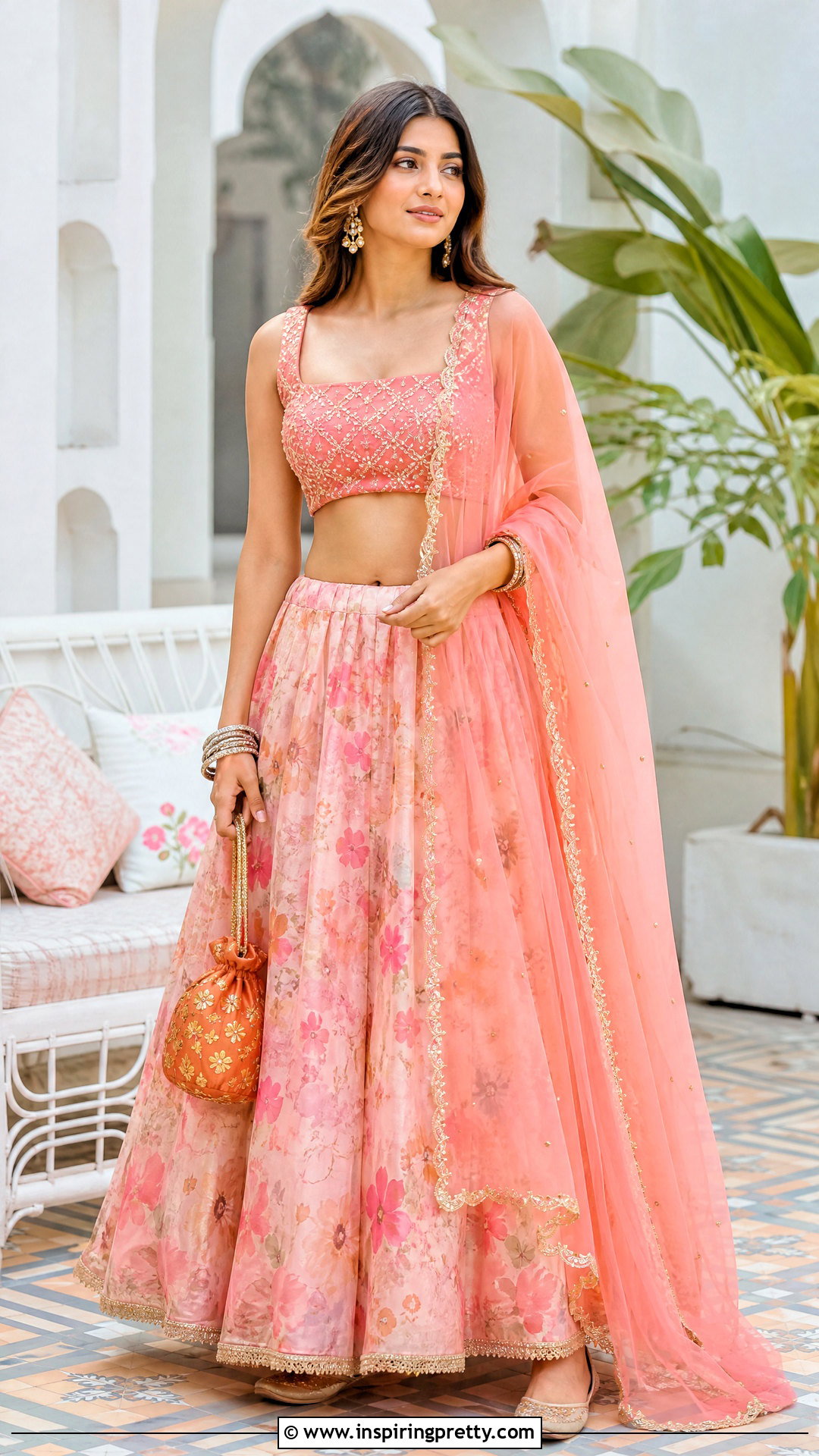 Sleeveless Crop Top Lehenga - 50 crop top lehenga outfit ideas