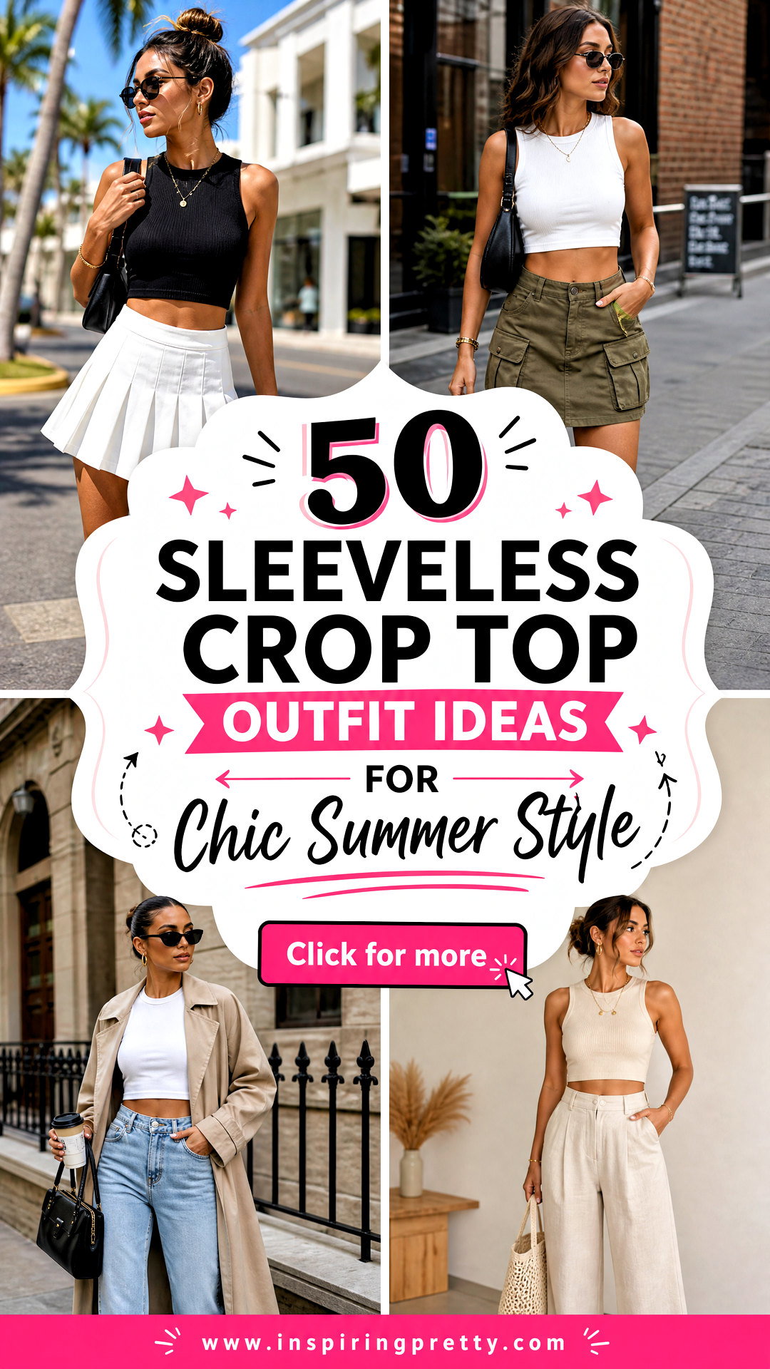 50 Sleeveless Crop Top Outfit Ideas for Chic Summer Style - 50 Sleeveless Crop Top Outfit Ideas for Chic Summer Style