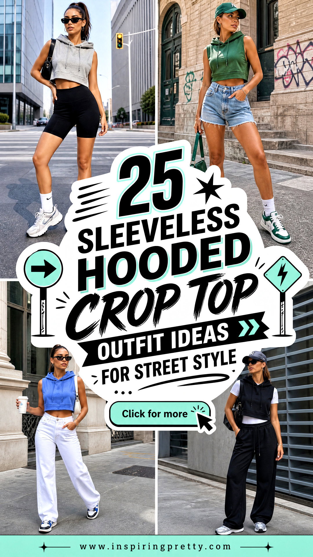 25 Sleeveless Hooded Crop Top Outfit Ideas for Street Style - 25 Sleeveless Hooded Crop Top Outfit Ideas for Street Style