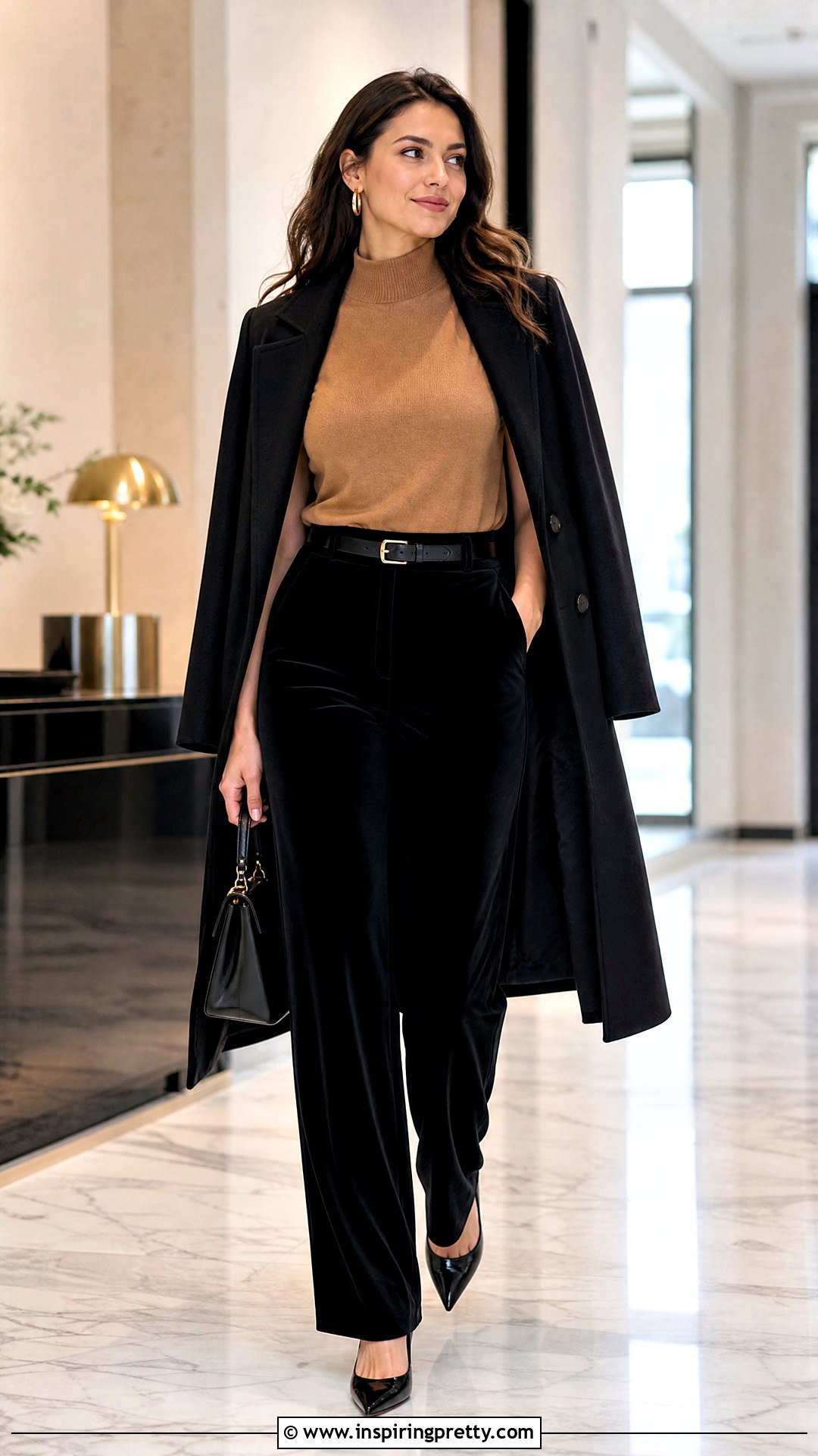 Sleeveless Mock Neck Top With Black Velvet Pants - 20 Tops For Black Velvet Pants