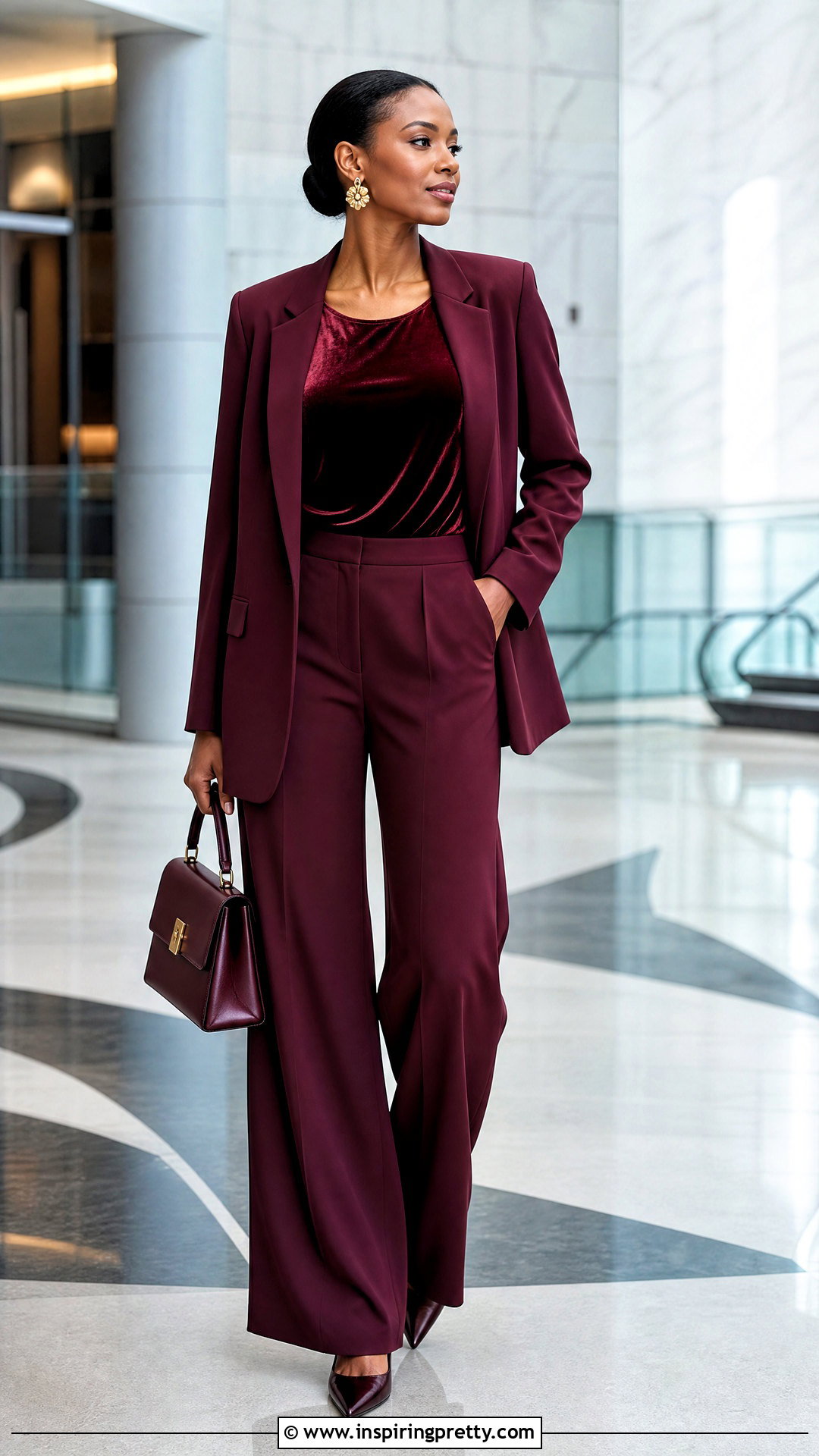 Sleeveless Silk Velvet Top With Matching Suit - 25 silk velvet top outfit ideas