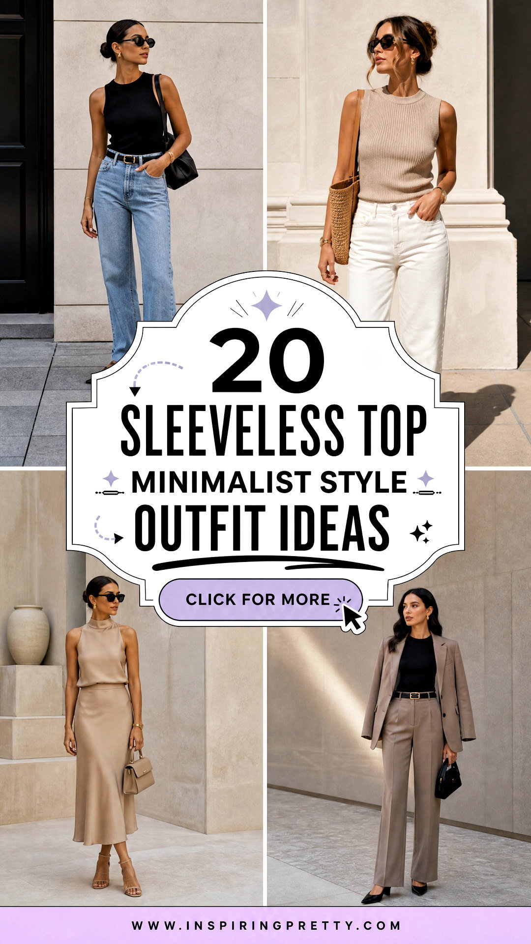 20 Sleeveless Top Minimalist Style Outfit Ideas for Chic Closets - 20 Sleeveless Top Minimalist Style Outfit Ideas for Chic Closets