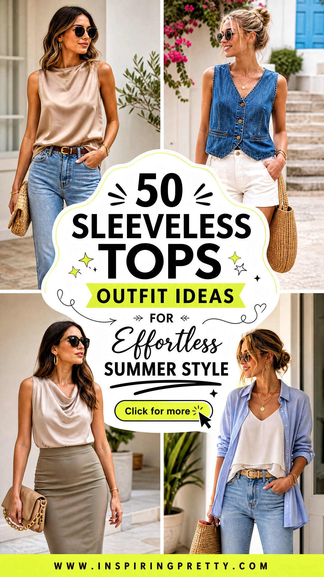 50 Sleeveless Tops Outfit Ideas for Effortless Summer Style - 50 Sleeveless Tops Outfit Ideas for Effortless Summer Style