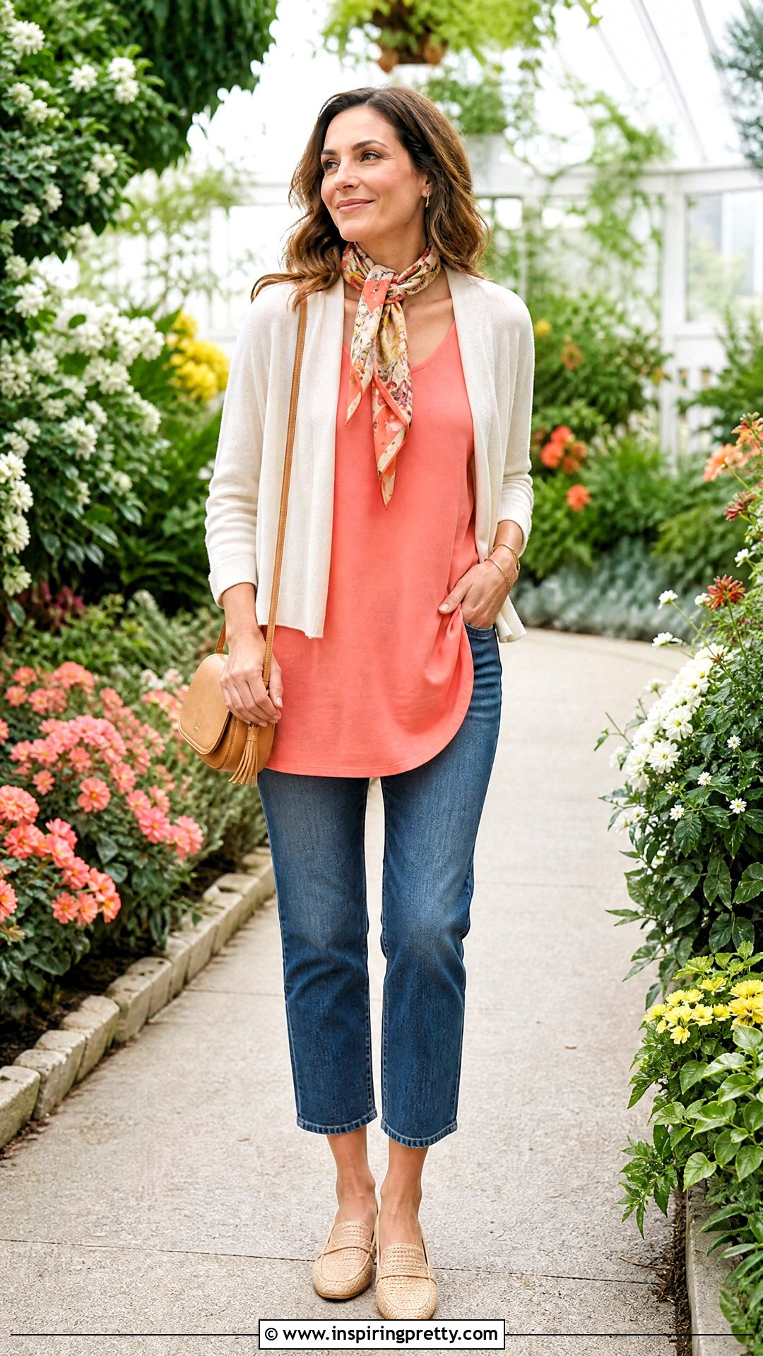 Sleeveless Tunic Top With Cropped Cardigan And Jeans - 20 spring tunic tops outfit ideas