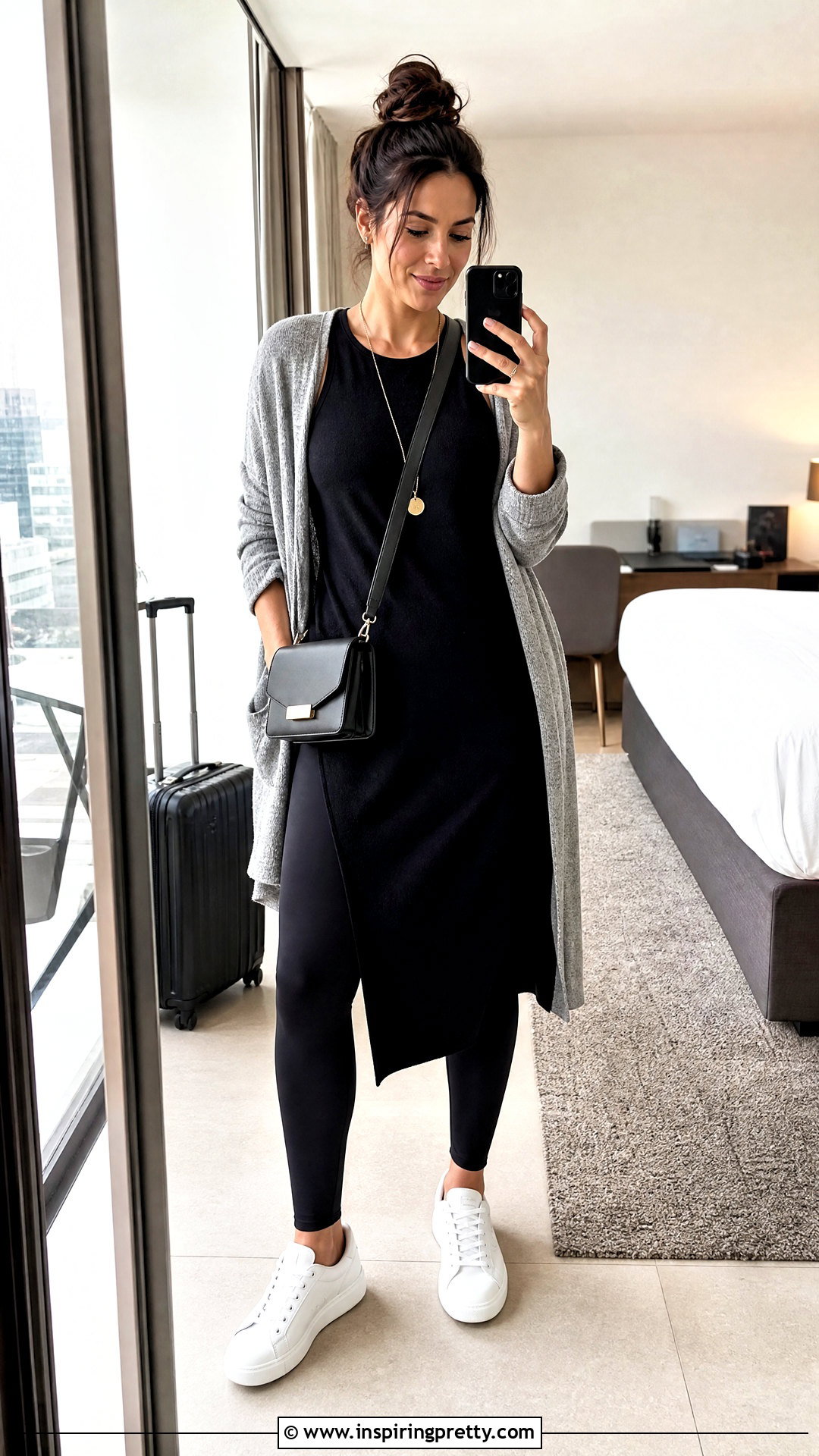 Sleeveless Tunic Top With Leggings - 50 sleeveless tops outfit ideas