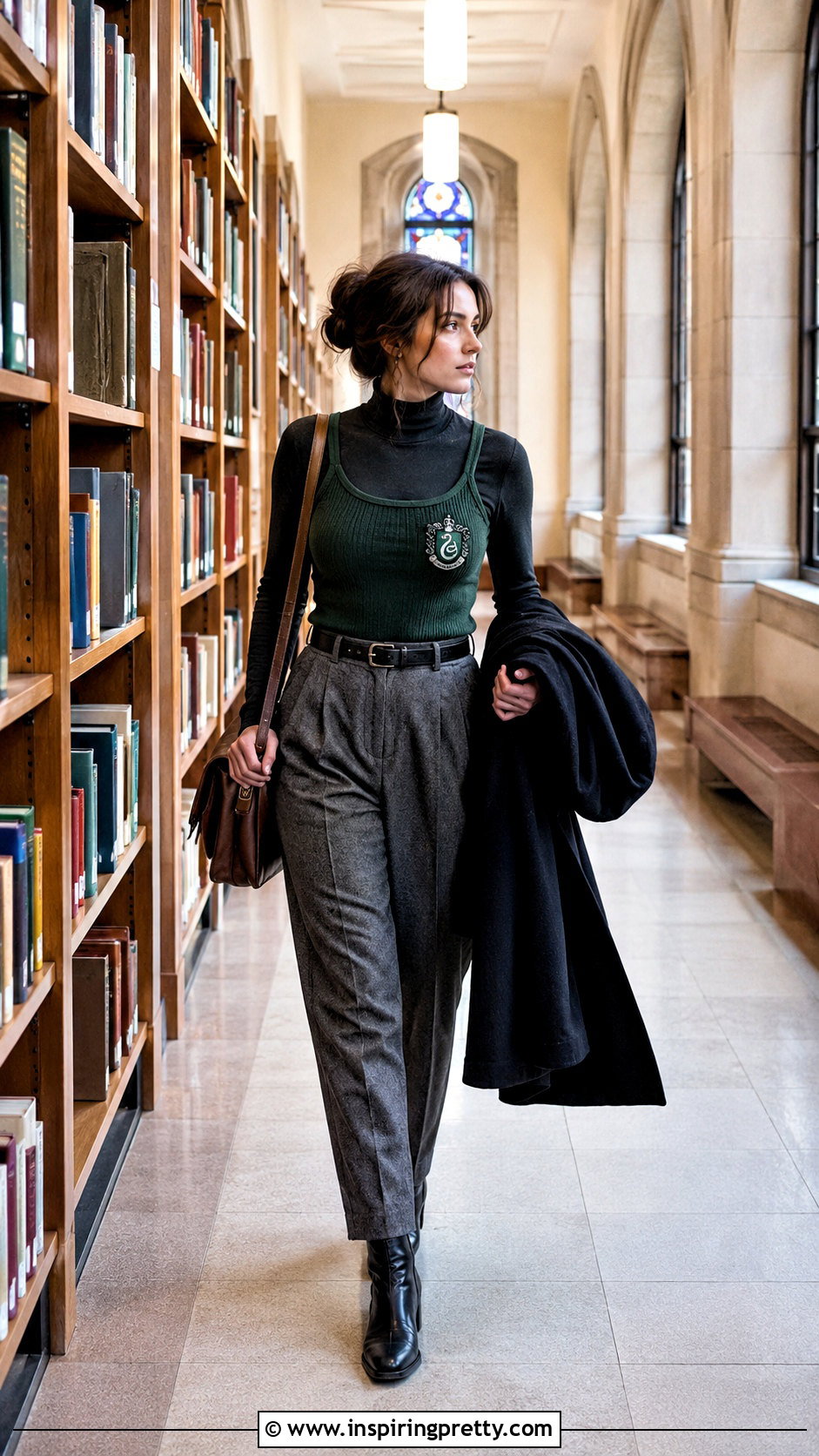 Slytherin Tank Top Over A Fitted Turtleneck - 25 Slytherin Tank Top outfit ideas