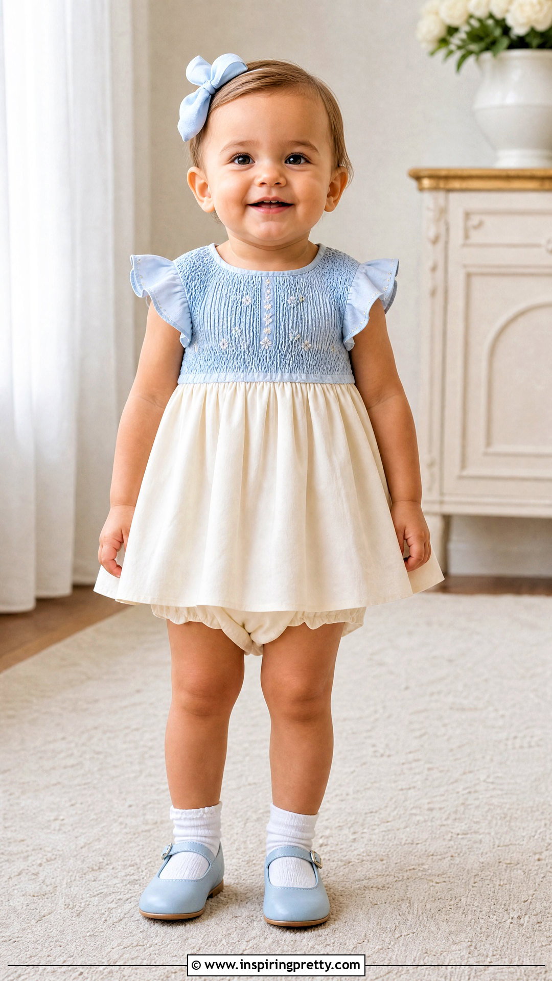Smocked Baby Skirt Top Set - 50 baby skirt top designs