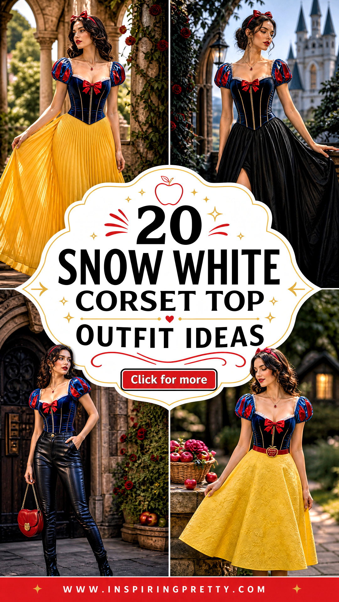 20 Snow White Corset Top Outfit Ideas for Fairytale Style - 20 Snow White Corset Top Outfit Ideas for Fairytale Style