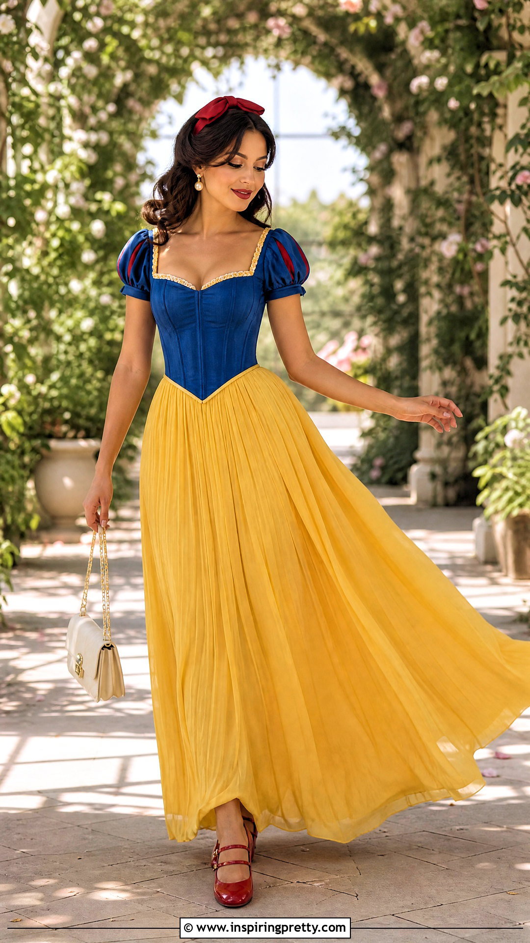 Snow White Corset Top With Yellow Pleated Maxi Skirt - 20 Snow White Corset Top outfit ideas
