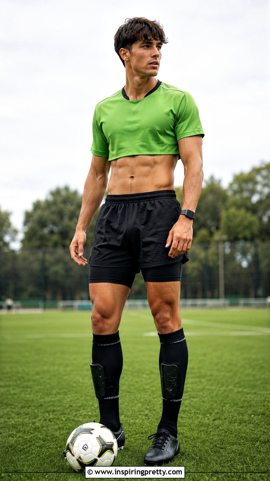Soccer Crop Jersey With Training Shorts - 20 Mens Sports Crop Tops