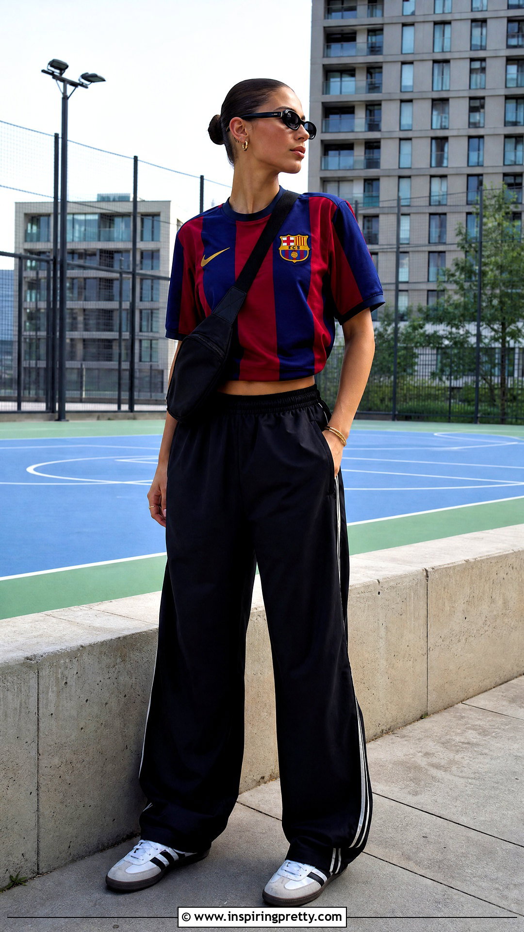 Soccer Jersey And Track Pants Streetwear Outfit - 50 streetwear tops outfit ideas