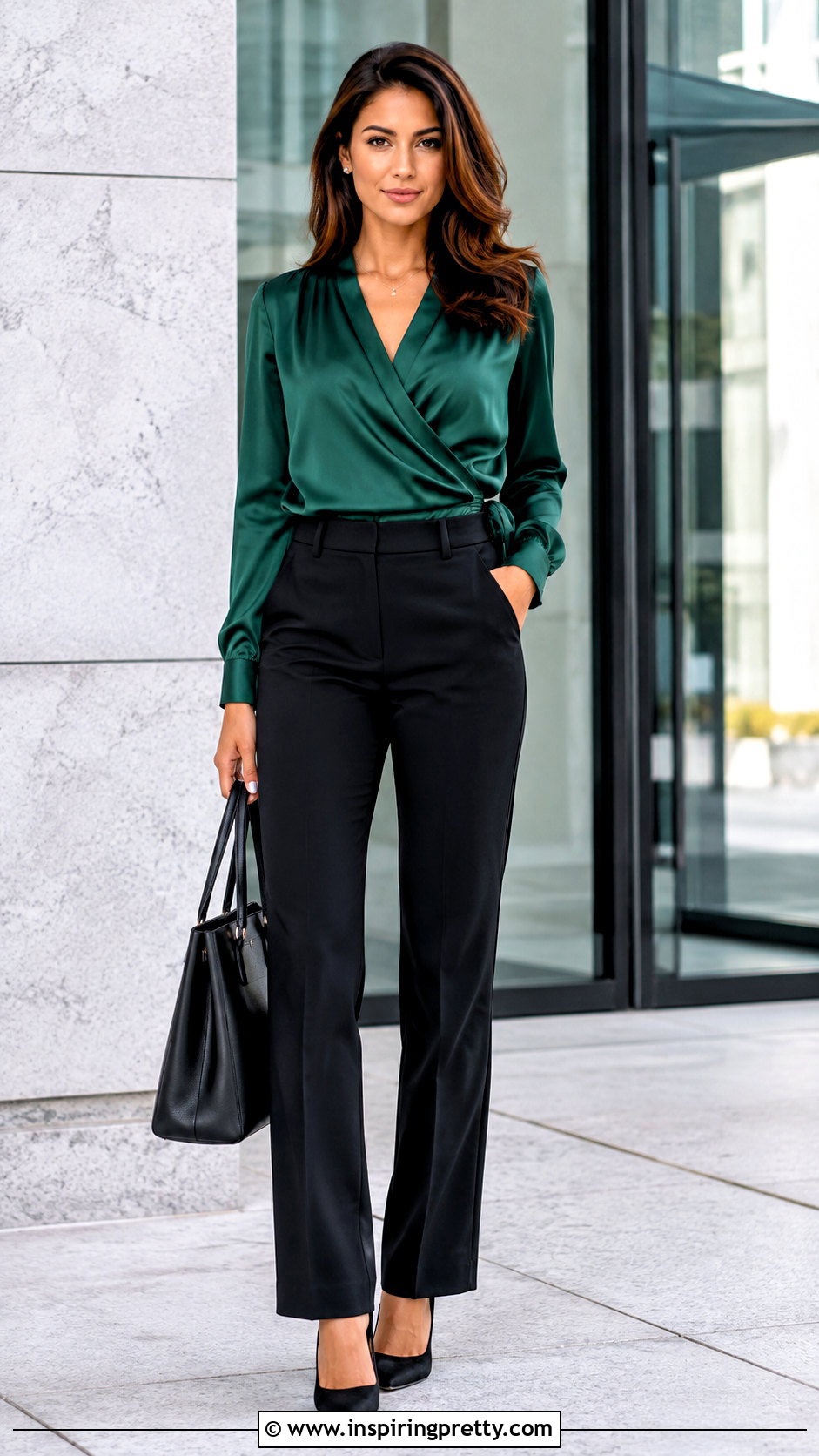 Sofia Vergara Wrap Top With Black Pants - 25 sofia vergara tops outfit ideas