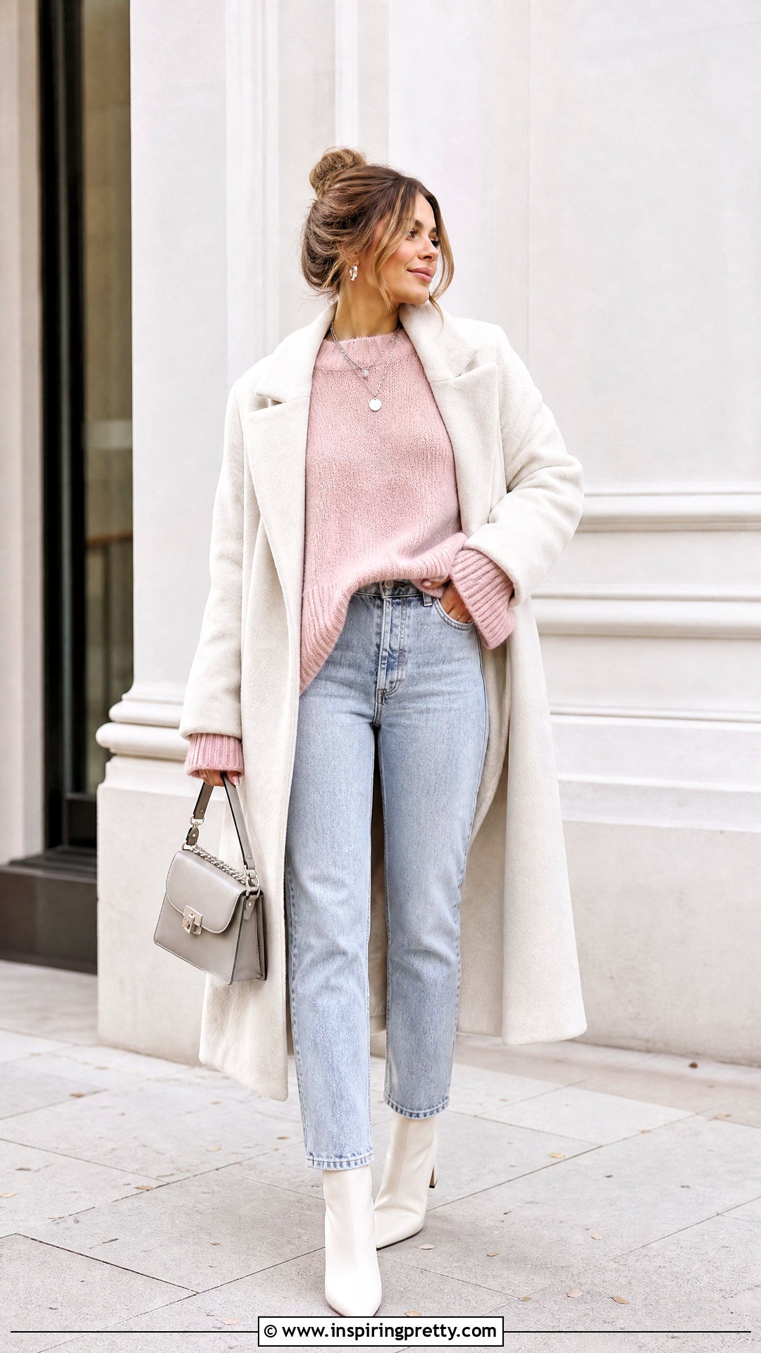Soft Girl Pink Sweater Outfit - 50 winter tops aesthetics