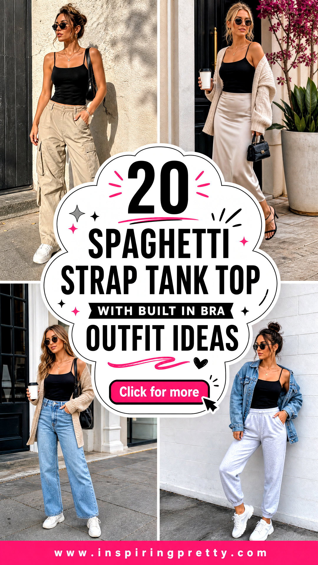 20 Spaghetti Strap Tank Top With Built In Bra Outfit Ideas Chic - 20 Spaghetti Strap Tank Top With Built In Bra Outfit Ideas: Chic