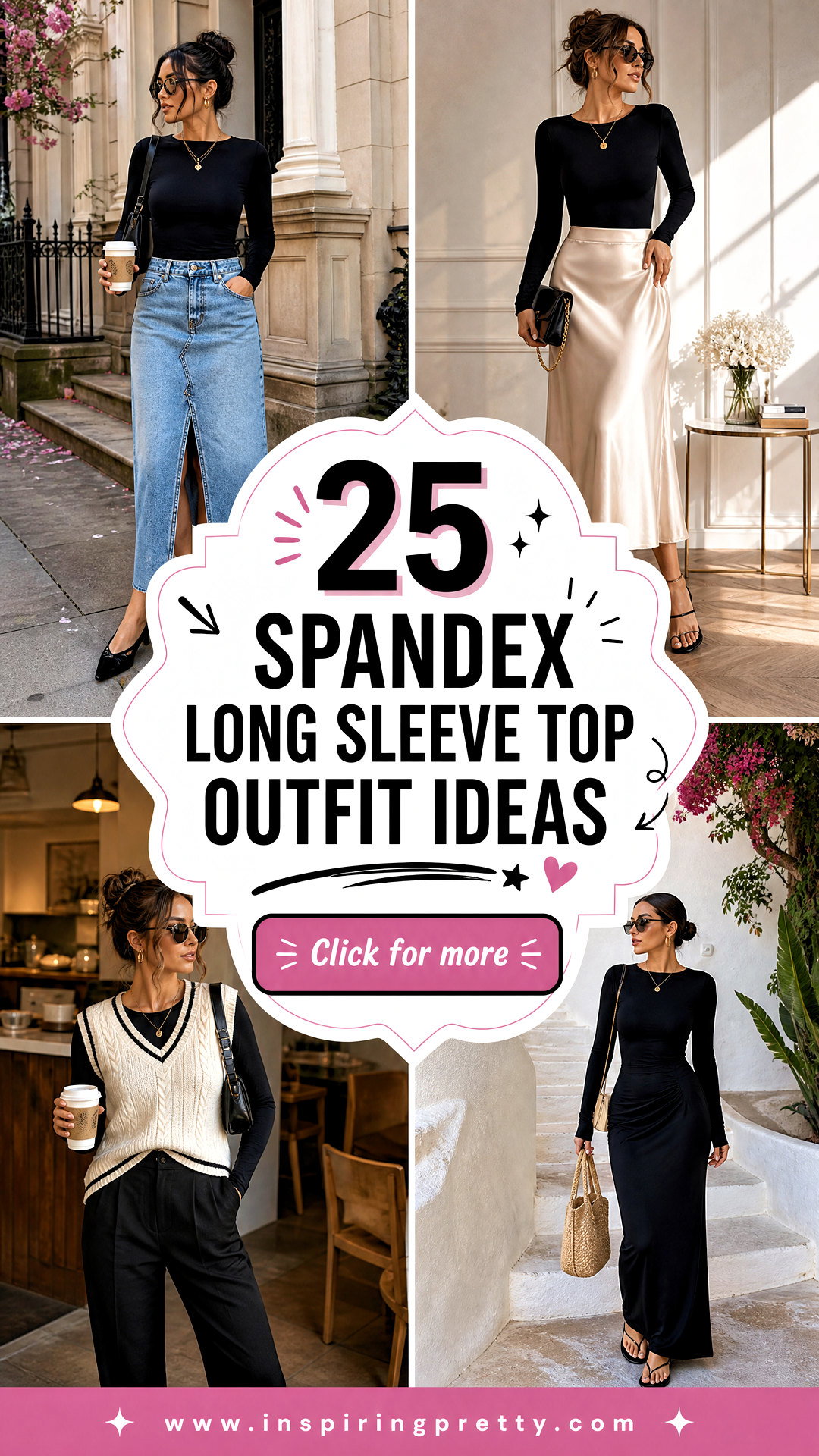 25 Spandex Long Sleeve Top Outfit Ideas for Chic Nights - 25 Spandex Long Sleeve Top Outfit Ideas for Chic Nights