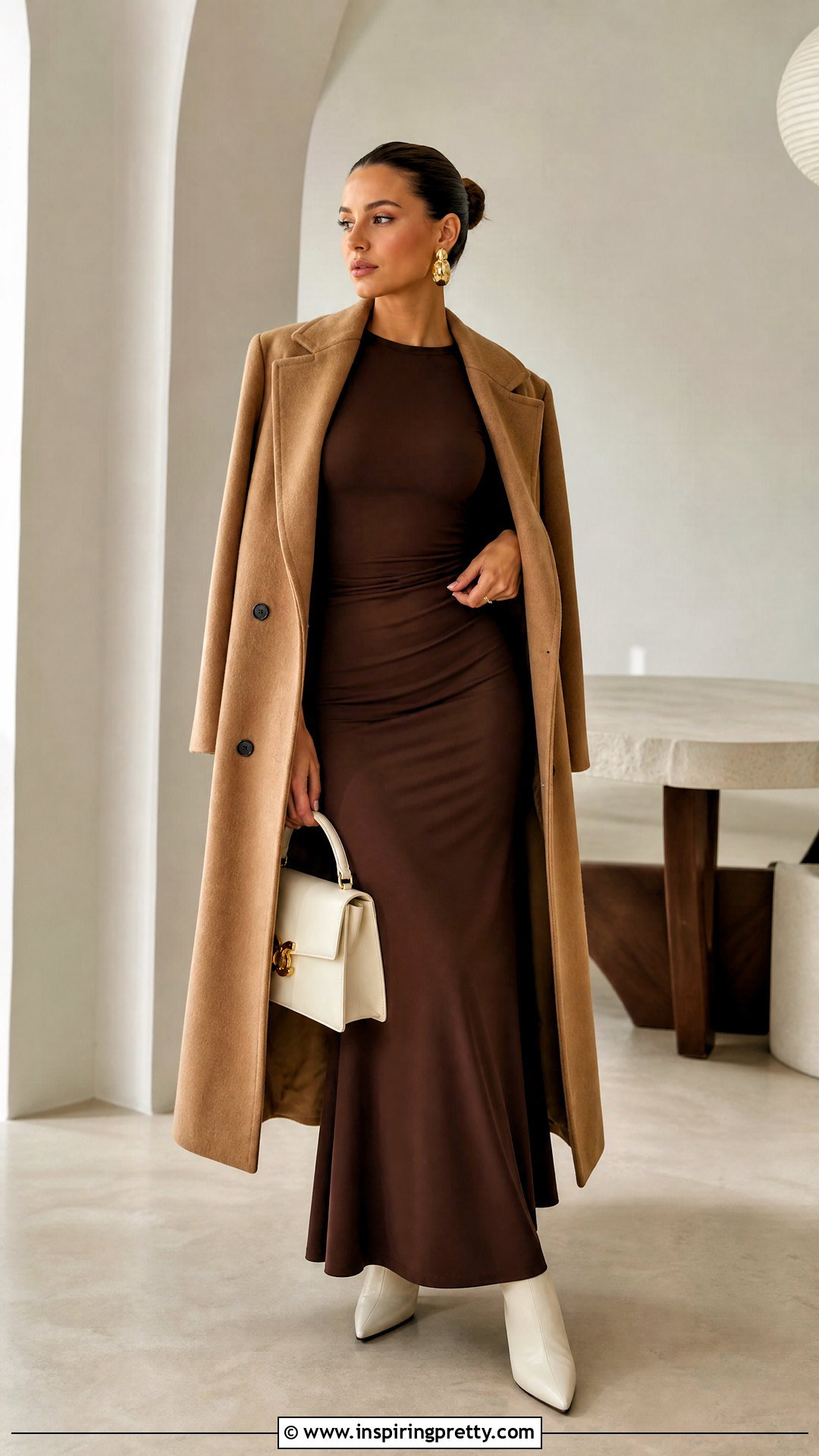Spandex Long Sleeve Top With a Matching Maxi Skirt - 25 spandex long sleeve top outfit ideas