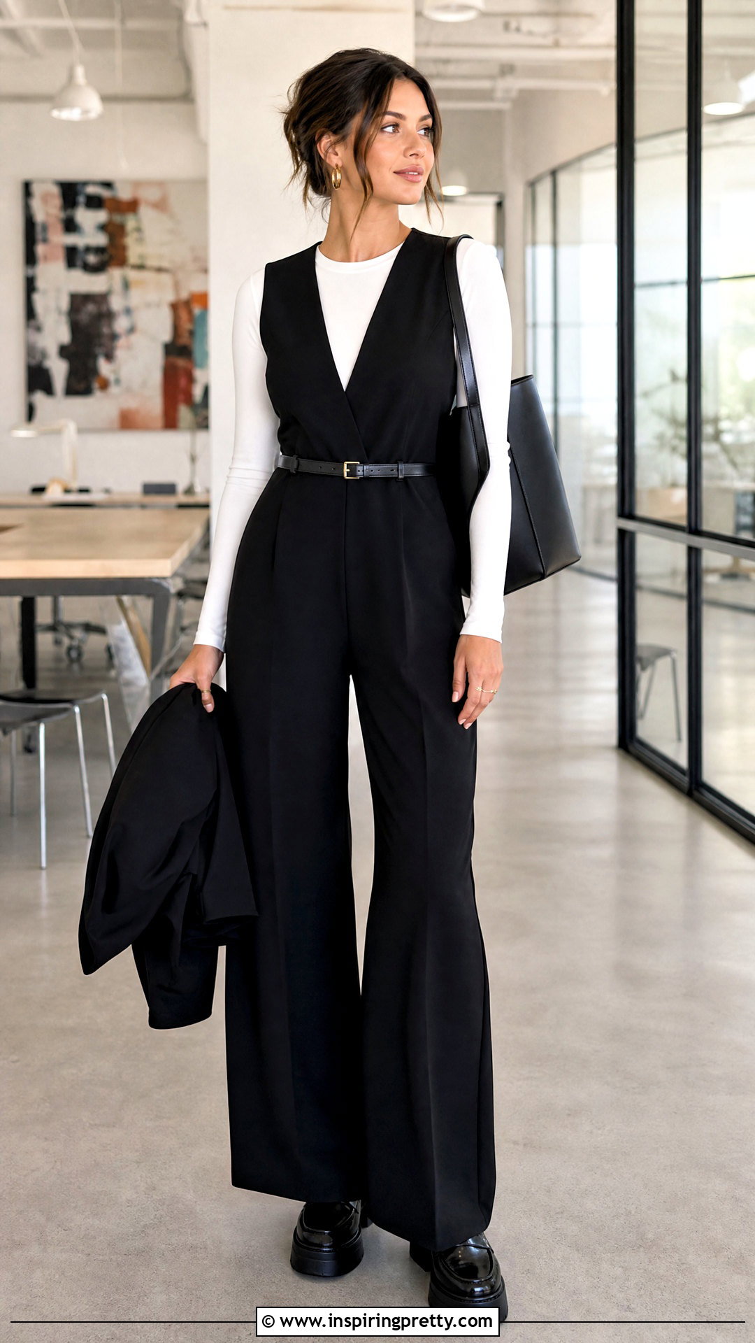 Spandex Long Sleeve Top With a Sleeveless Jumpsuit - 25 spandex long sleeve top outfit ideas