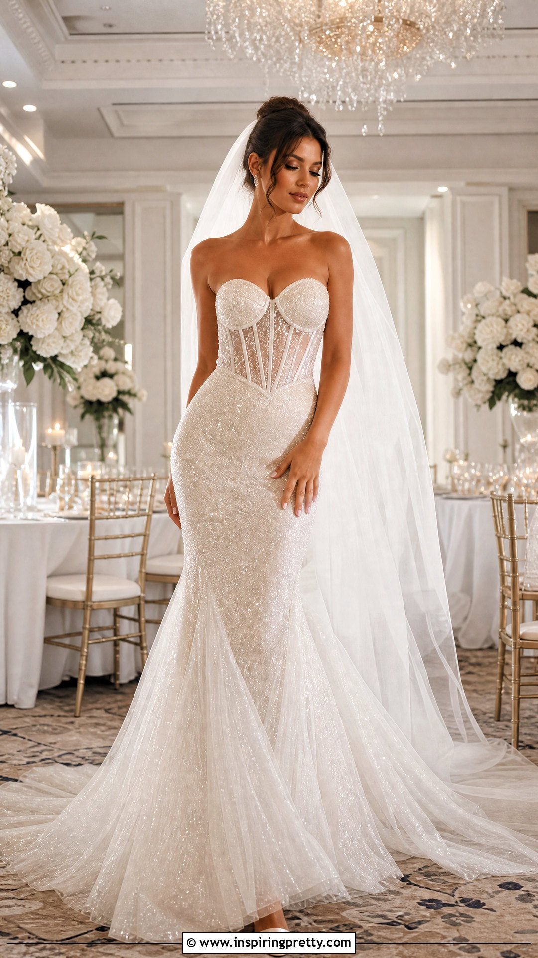 Sparkle Tulle Mermaid Wedding Dress With Corset Top - 25 Mermaid Wedding Dress With Corset Top outfit ideas