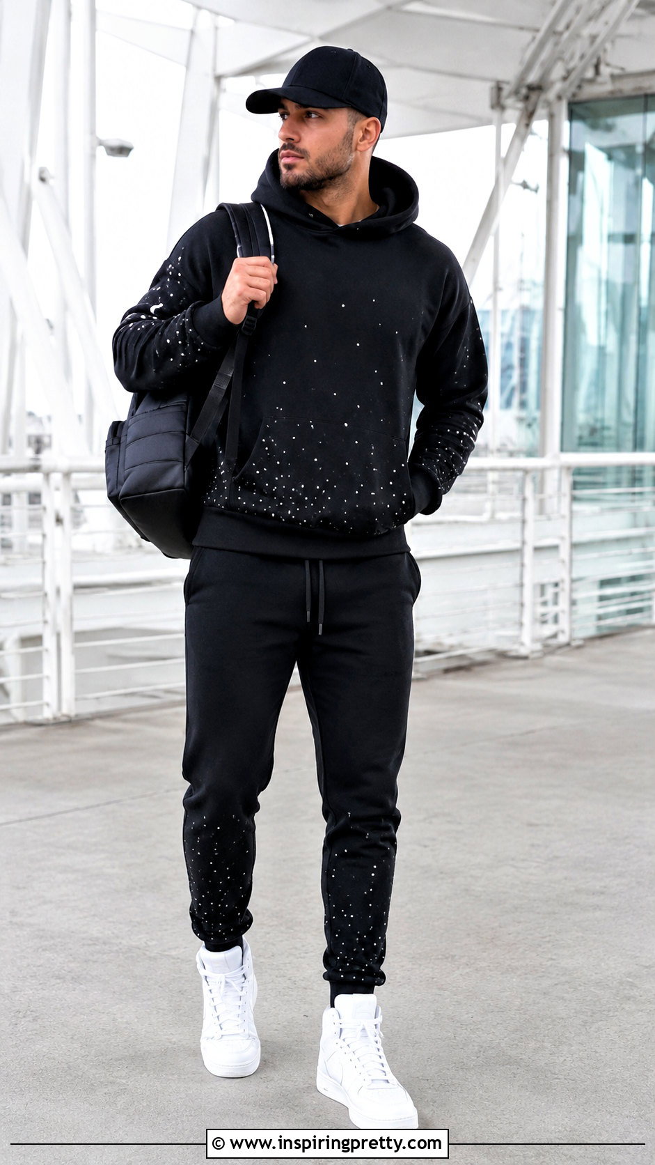 Sparkly Hoodie With Monochrome Joggers - 20 Mens Sparkly Tops