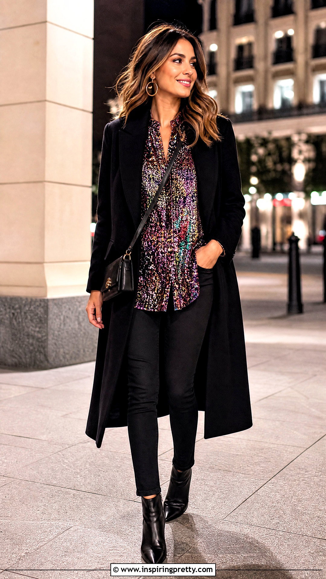 Sparkly Top With Black Skinny Jeans - 50 sparkly top outfit ideas