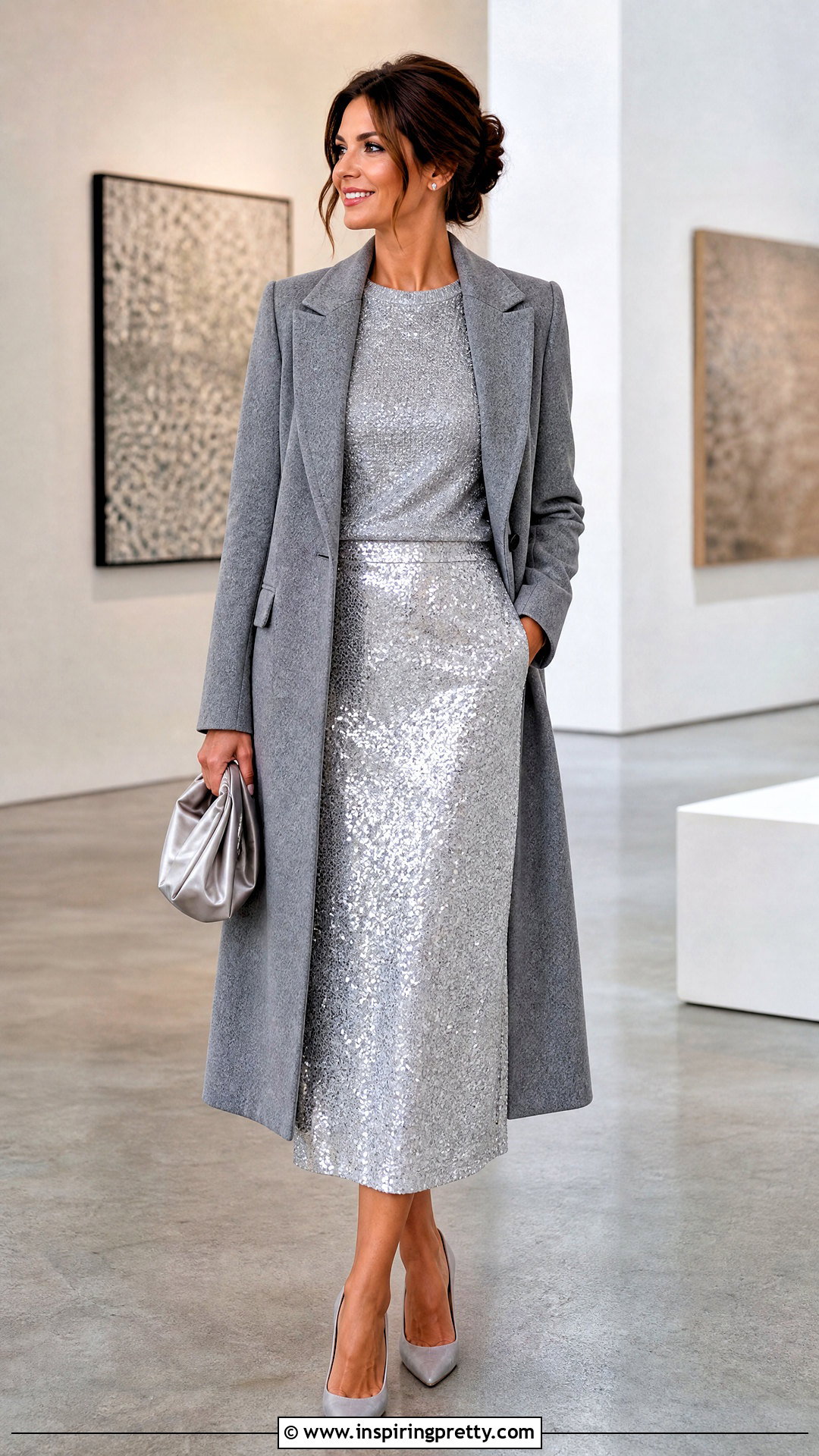 Sparkly Top With Sequin Skirt - 50 sparkly top outfit ideas