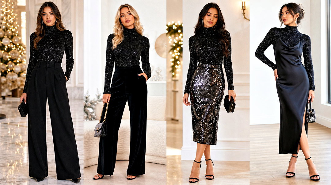 20 Sparkly Turtleneck Top Outfit Ideas for Chic Winter Nights
