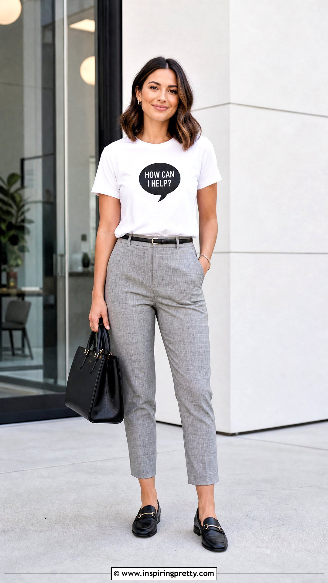 Speech Bubble Top With Plaid Trousers - 20 Speech Bubble Top outfit ideas