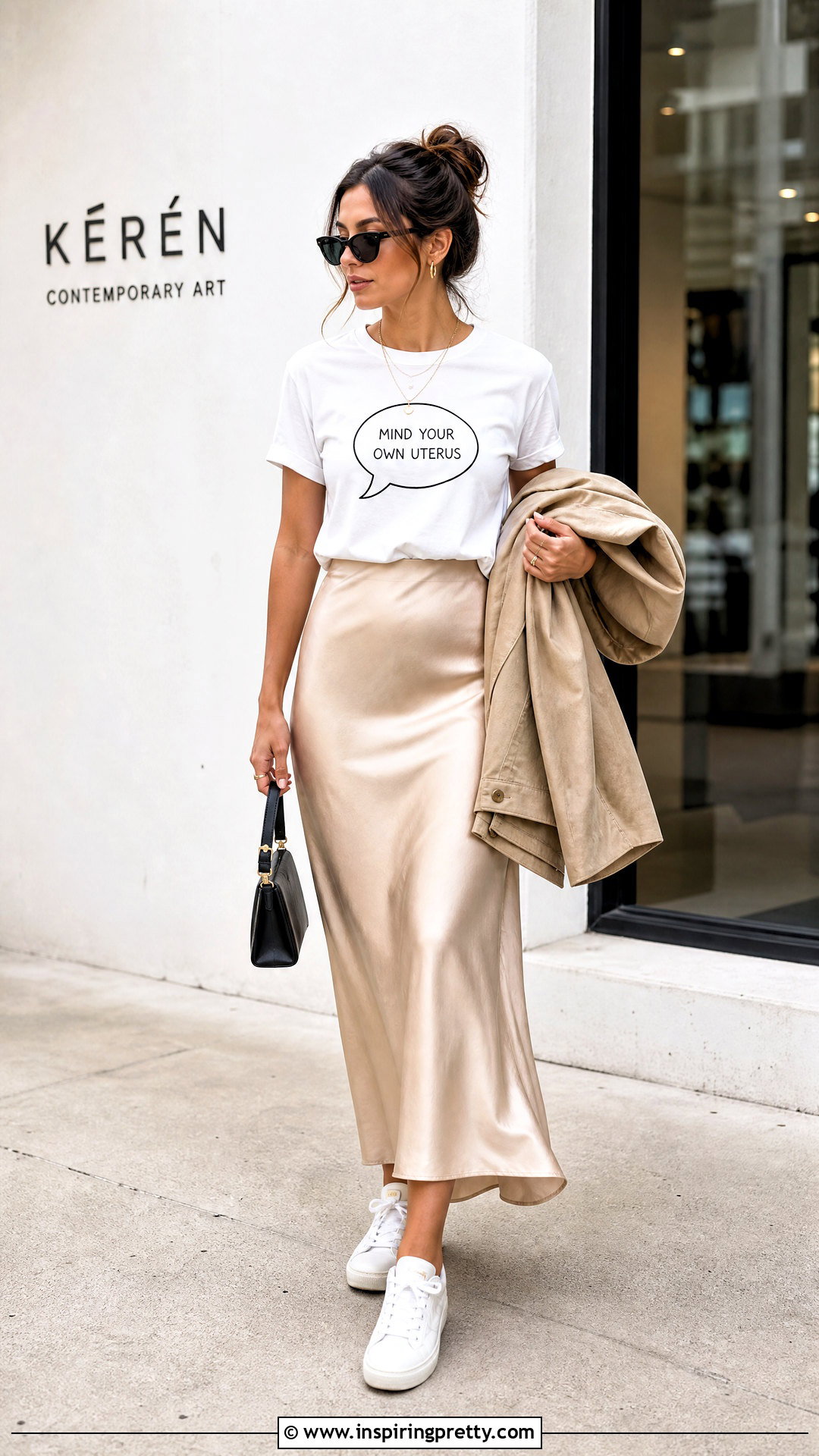 Speech Bubble Top With Satin Slip Skirt - 20 Speech Bubble Top outfit ideas