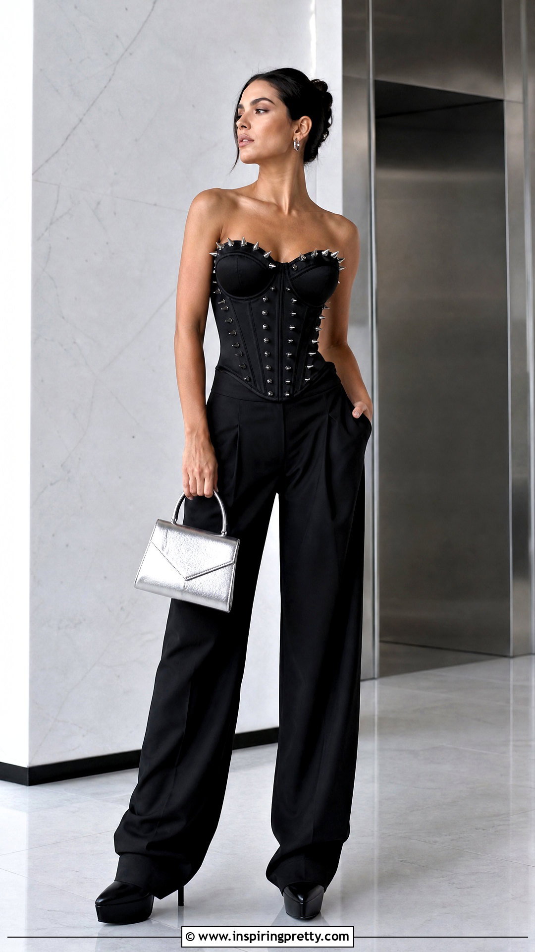 Spiked Corset Top With Matching Pants - 25 spiked corset top outfit ideas