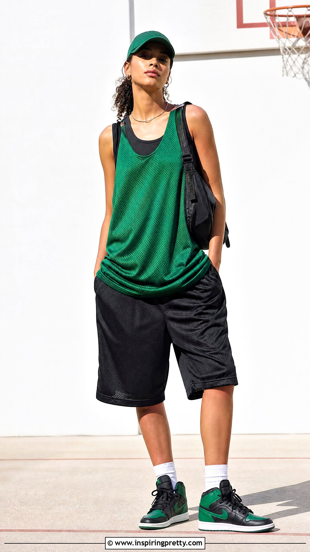 Sporty Mesh Top With Basketball Shorts - 20 Sporty Mesh Design Top outfit ideas