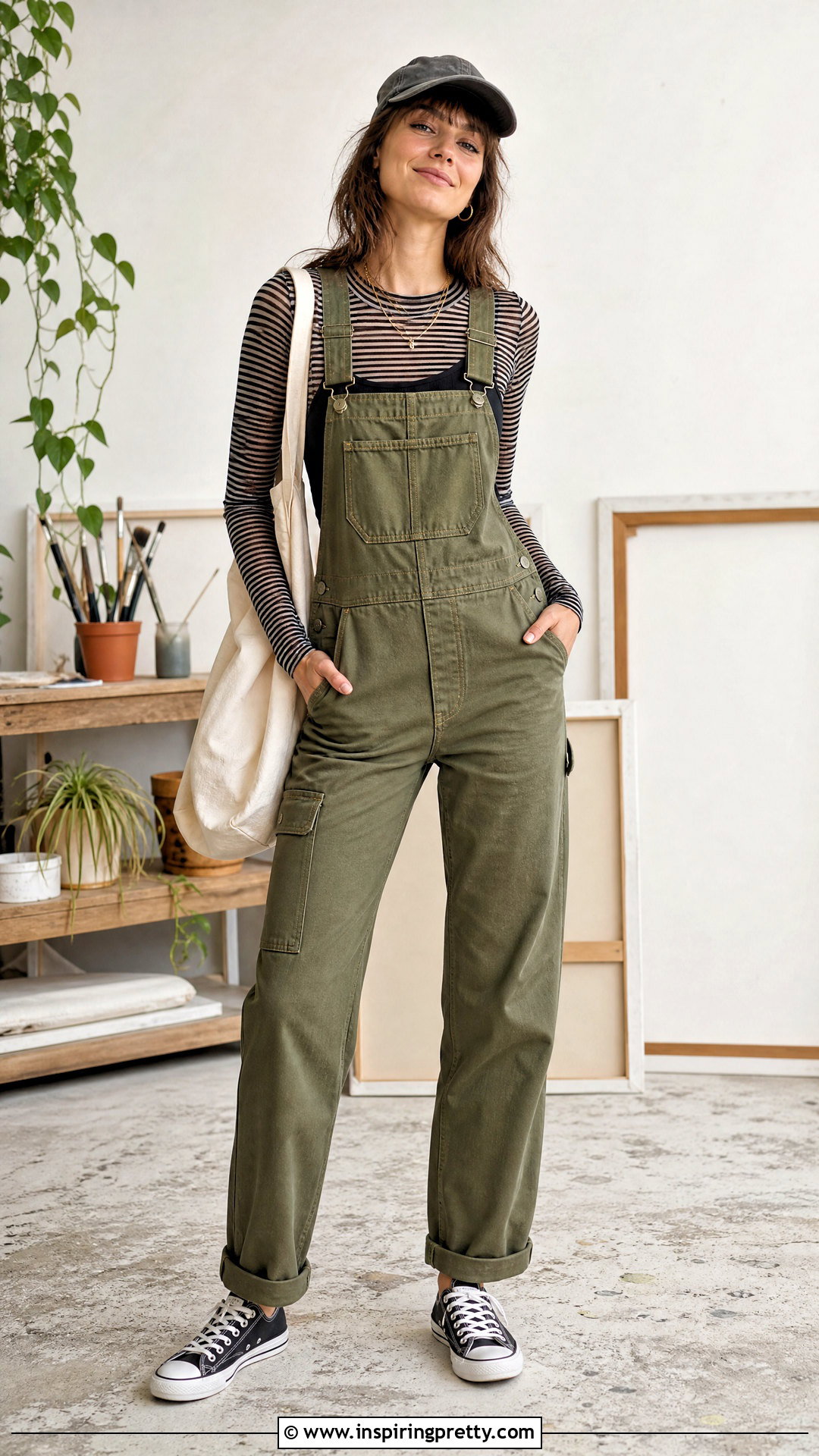 Sporty Mesh Top With Utility Overalls - 20 Sporty Mesh Design Top outfit ideas