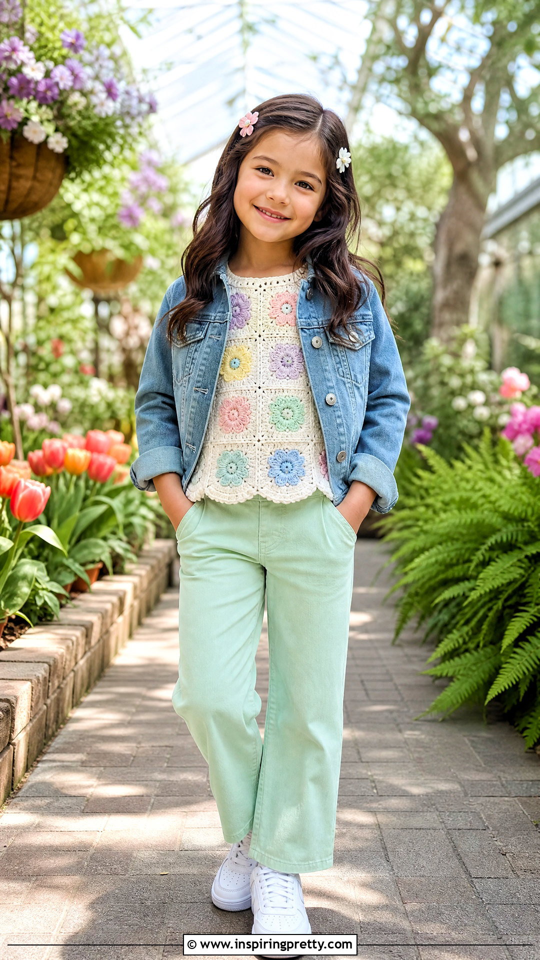 Spring Flower Crochet Top With Pastel Pants - 50 top de croche infantil ideas