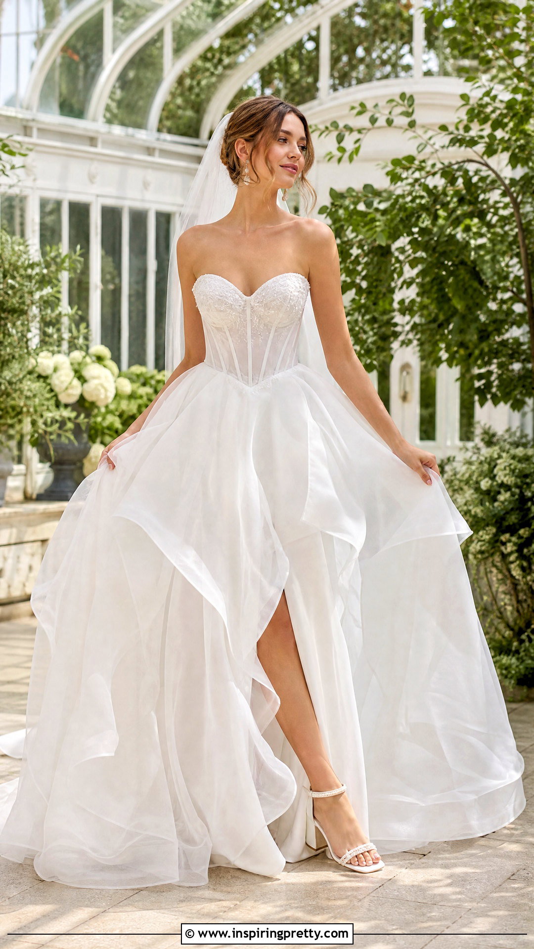 Spring Organza Corset Wedding Dress - 50 corset top wedding dress outfit ideas