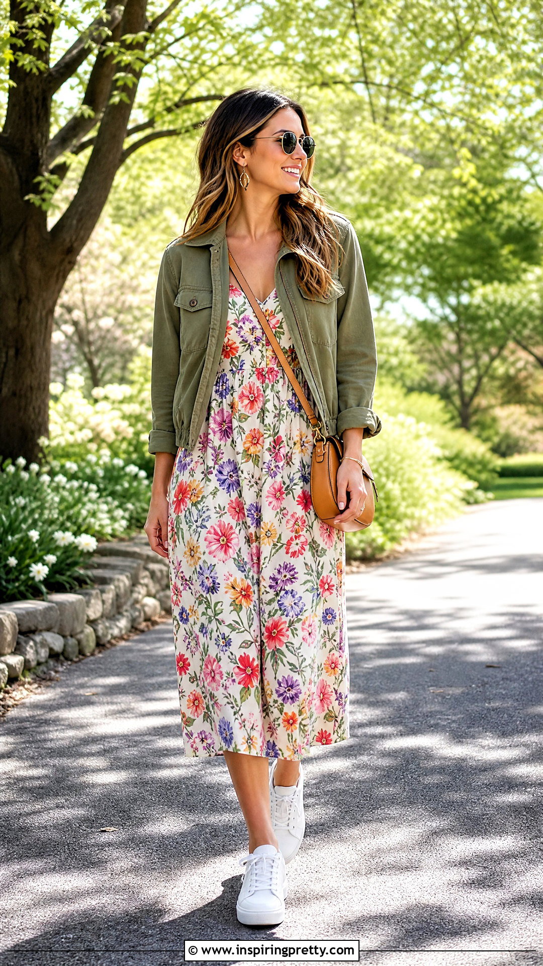 Spring Tank Dress With Lightweight Jacket - 50 tank top dress outfit ideas