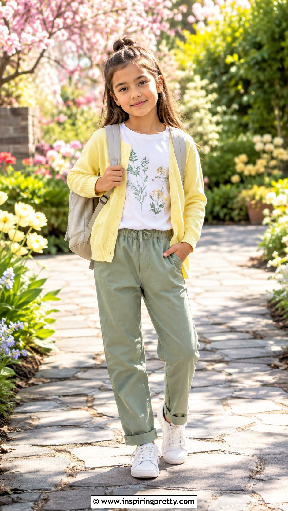 Spring Trousers And Lightweight Cardigan Outfit - 50 trouser and top for kids