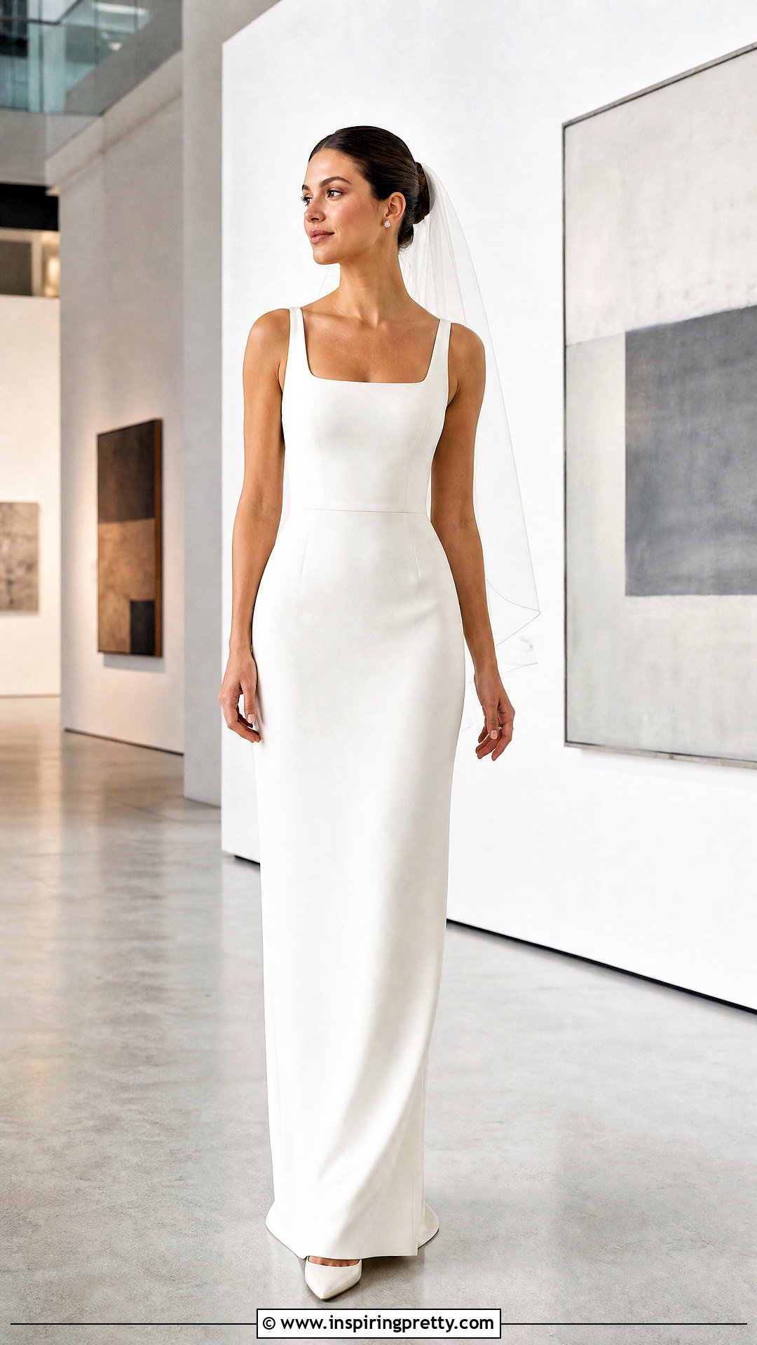 Square Neck Bridal Top With Column Skirt - 20 bridal tops separates