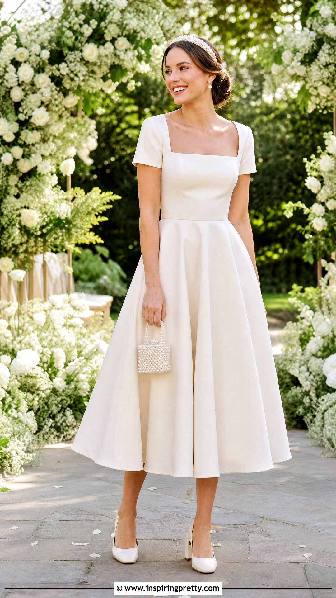 Square Neck Bridal Top With Tea Length Skirt - 25 bridal skirts and tops outfit ideas